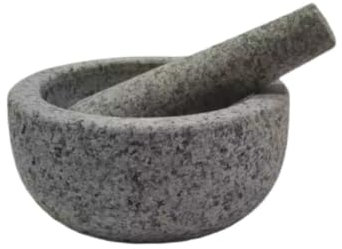 HYKJCSS Mortier Pilon Cuisine Broyeur À Pierre, Presse-ail Manuel, Mortier en Pierre, Pot À Épices, Presse-ail, Ensemble De Pilon Herb Grinder