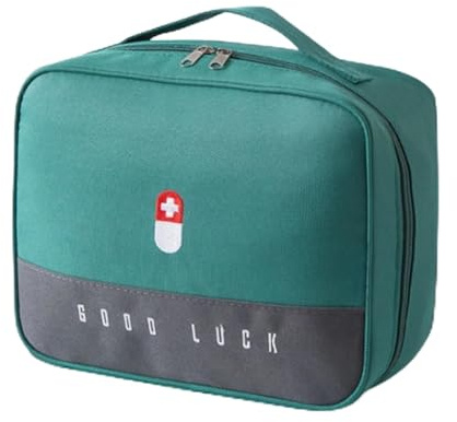 Medikamententasche, Reiseapotheke Tasche, Tragbar & Wasserfest, Medizin Aufbewahrungstasche für Zuhause & Reise, Große Kapazität, Leicht & Praktisch Medikamententasche Für Office, Reisen(Grün)