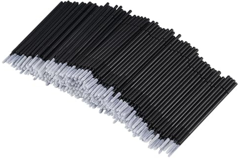 400 Pieces Disposable Micro Applicators Brushes, 10 cm Eyelash Brush Disposable Mascara Wands Micro Brushes for Lashes Long Tip Microbrushes for Eyelash Extensions Nail Polish Crafts Lip Makeup Black