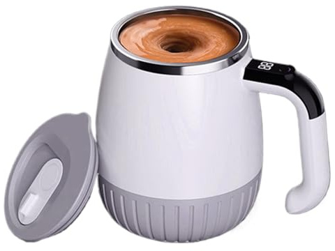 shjxi Automatic Stirring Cup,Mixing Blending Tumbler with Lid - Electric Mixing Cup with Magnetic Stirrer - for Milk Tea Beverage Cafe Home Kitchen Desk Camping Apartment