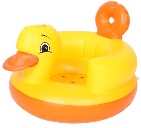 HAKIDZEL Aufblasbarer Gelbe Ente Multifunktionaler Pool schwimmtrainer Sitz für Kleinkinder Robuster Komfort Schnelle Befüllung als Spielstuhl