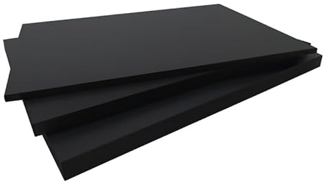 Panneau fibre composite plat et lisse Noir, ep.10 mm, l.60 cm, L.80 cm