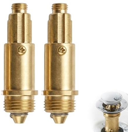 Wcawnlt 2 Piezas latón de Recambio para Desagüe de Lavabo, Tapon Lavabo Click Clack, Tornillo de Tapón con Mecanismo de Resorte para Fregadero, Clic Atornillable para Reemplazo de Tapón de Lavabo