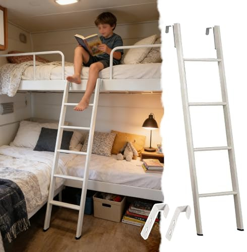 Scaletta Letto a Castello Letto Castello Letto Singolo Sopra Letto Matrimoniale Sotto, Scaletta Rimovibile Ganci, Scaletta Sicurezza Letti Castello, Adatta Adulti Bambini, Camper Dormitori(116cm/45)