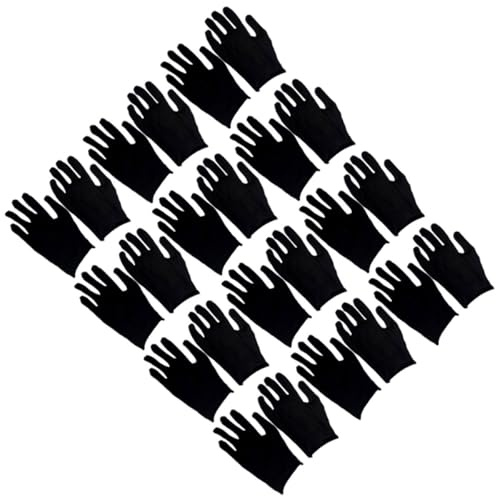 INOOMP Cotton Work Gloves Black 12 Pairs Sturdy Lightweight Hand Protection Gloves for Construction Gardening and Industrial Tasks