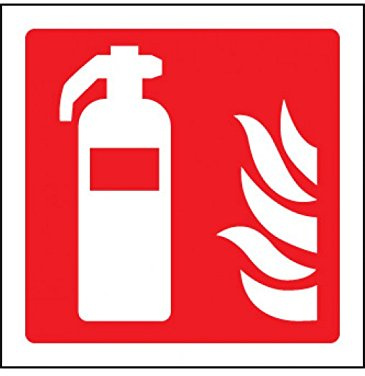 Caledonia Schilder 11018u Feuerlöscher Symbol Zeichen, starrer Kunststoff, U: 100 mm x 100 mm