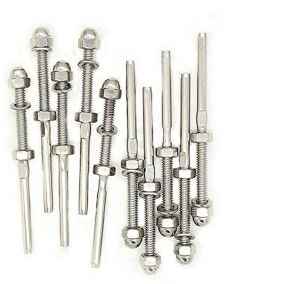 Jingyi câble Railing Swage filetée à tige Tension Embout terminal pour 5 mm câble du pont Railing Main Swage AISI316 en acier inoxydable Qualité Marine – Lot de 10
