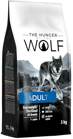 The Hunger of the Wolf Hundmat för vuxna överviktiga eller steriliserade hundar av alla raser, torrfoder med kyckling Light Formula – 3 kg