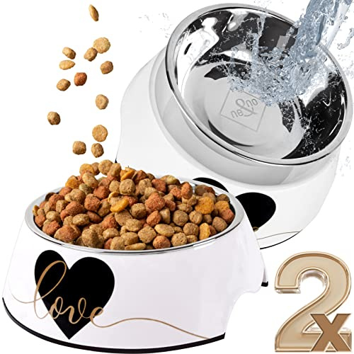 NE&NO® Futternapf 2er Set für Große Hunde [Unique Design] | Rutschfester Fressnapf | Hundenapf (Gr.: L / 700 ml) | Wassernapf | Dog Bowl