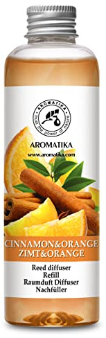 Reed Diffuser Refill Cinnamon - Orange 200ml - Scented Diffuser Refill - Christmas Scent - Home Fragrance - Long Lasting Home Fragrance - Room Diffuser Refill - Room Freshener - Air Freshener