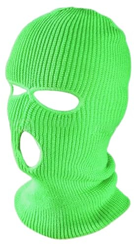 TopTie Pasamontañas de 3 Agujeros máscara Facial de esquí de Verde Resistente al Viento y Transpirable Cubierta Completa para Hombres y Mujeres