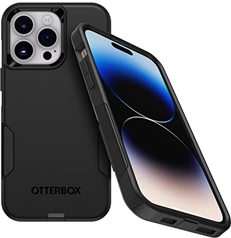 OtterBox iPhone 14 Pro Max (ONLY) Commuter Series Case - BLACK, slim & tough, pocket-friendly, with port protection | Thin & Protective iPhone Case, Dual-Layer, Impact Absorbing iPhone Case