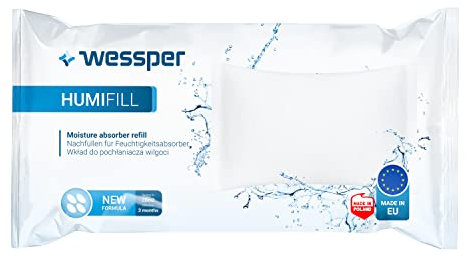 Wessper Absorbeur d'humidité, Recharge Granulés Déshydratants 250g, pour Tous les Deshumidificateur, Anti Humidite Maison, sans électricité - 20 Pièces, Blanc