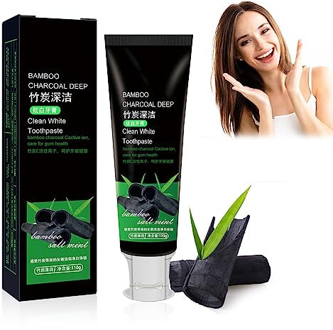 Fengyang® Bamboo Charcoal Deep Toothpaste, Aktivierte Bambuskohle, Aktivkohle-Zahnpasta zum Aufhellen der Zähne, Activated Charcoal Bamboo Charcoal Toothpaste, Tiefenreinigende Zahnpasta