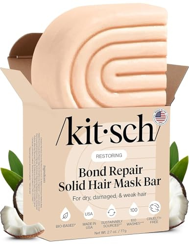 Kitsch Bond Repair hårmask – stärkande hårbehandling för att återställa och fylla på – hårmask för skadat hår och torrt – fast hårvård för alla hårtyper – tillverkad i USA – 76,5 g