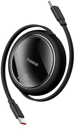 Baseus USB-C Mini Retractable Charging Cable 100W, Black
