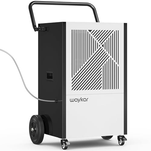 Waykar 216 Pints Commercial Dehumidifier with Pump, Drain Hose and Washable Filter Space up to 8500 Sq. Ft, for Basements, Industrial or Commercial Spaces and Flood Restoration - 5 Years Warranty