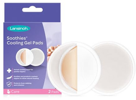Lansinoh Soothies ® Cooling Gel Pads Breastfeeding - Soothes & Protects Cracked Nipples Breast Feeding - Reusable up to 3 days Includes Storage Tray - Breast Pads Maternity Sore Nipple Relief