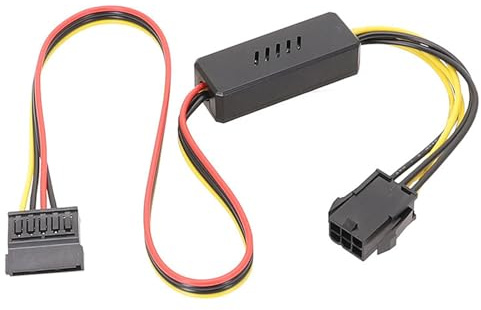 Vdaxvme Tarjeta gráfica a cable duro de 6 pines a cable de alimentación de 12 V a cable con reducción