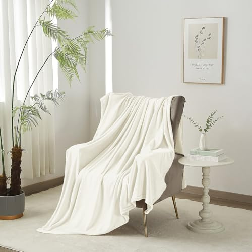 DXHOME Kuscheldecke Flauschig Decke Fleecedecke Wohndecken 180x200 Flauschig Flanell Decke Couchdecke Warme Überwurfdecke Sofadecke Blanket Kuscheldecke für Mädchen und Kind (Beige, 180x200cm)
