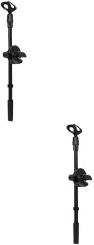 Abaodam Pie Micro Mesa 2 Juegos Soporte De Micrófono Brazo De Micrófono Soporte Ajustable Mic Arm Braço Microphone Brazo De Brazo Giratorio Inclinable De Micrófono Clip De Micrófono Dual Metal Black
