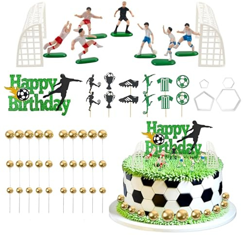 56PCS Football Cake Topper for Men, Football Cake Decorations | Football Cake Toppers for Boys,Birthday Cake Topper Sports Theme Cake Toppers,Boys Party Supplies,Cupcake Topper Cake Plugin