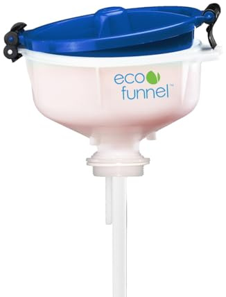 8 inch ECO Funnel, 2 inch NPT fine Thread Cap Adapter, Blue Lid