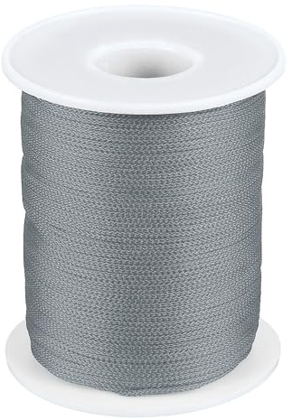 PATIKIL 1mm x 393feet Nylon String for Bracelets Braided Nylon Cord Nylon Thread for Wind Chime Beading Necklaces Blinds DIY Craft Jewelry Making, Gray