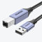 BENFEI Cable Impresora 2M, Cable USB Tipo A a Tipo B compatible con HP, Canon, Brother, Dell, Epson, Lexmark, Xerox, Grey