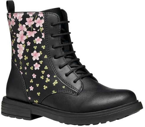 Geox J Eclair Girl Bottines pour fille Noir/rose Taille 36 EU, Black Rose., 36 EU