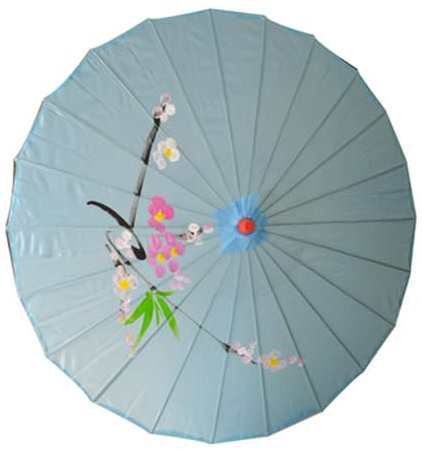 JapanBargain, Japanese Parasol Asian Chinese Nylon Umbrella Parasol for Photography Cosplay Costumes Wedding Party Home Decoration Adult Size, 32 inch, Light Blue, 1-Pack