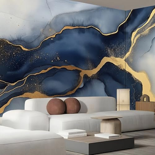 Goldene Streifen Tapete Wandbild 3D Fototapete Marmor Wandtapete Foto für Modernes Design der Fernseh Hintergrund Wand-Kunst-Deko 300×210cm