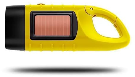 zenggp Linterna Solar, Linterna LED Recargable para Emergencias En El Hogar Y Al Aire Libre, Dinamo De Supervivencia con Manivela para Acampar Hacer Senderismo Deportes Viajes Y Pesca(Yellow)