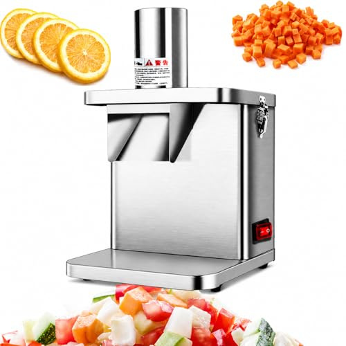 Heavy Duty 304 Stainless Steel Commercial Vegetable Dicer Electric Fruit Dicing Machine Electric Carrot Potato Onion Granular Cube Cutting Shredder Food Processor