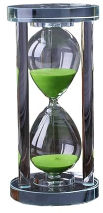 Décor de sablier, Minuteur créatif, Sablier en verre, sabliers colorés pour, minuterie, sablier décoratif, sablier en cristal transparent, horloge de , artisanat, décoration en verre(Green,30 minutes)