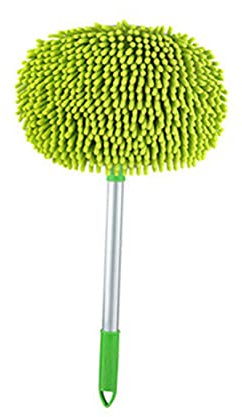 DEARMAMY Trapeador Telescópico y Cabezal de Chenilla Verde para Limpieza Profunda y Alta Resistencia Mango de Aleación de Aluminio para Limpieza de Coches