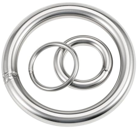 Edelstahl-Metallring, robuste nahtlose O-Ringe aus Edelstahl, 1 Stück großer O-Ring aus Edelstahl 304, 70/90/100/120/180/200 mm Außendurchmesser, 8/10/12 mm Dicke, geschweißte runde Umreifungsringe (8