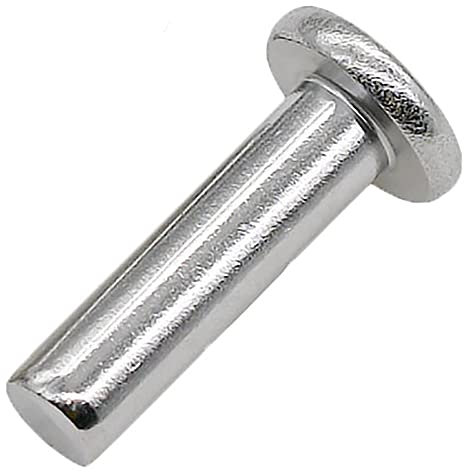 MBHHU Rivets à tête Plate, Rivets Solides, diamètre Lisse, métriques, à Percussion, ne Tombent Pas(M5 x 7mm)