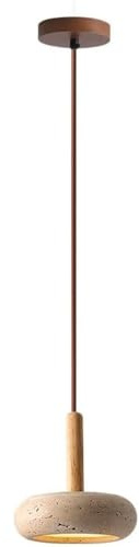 GWJKG Lampade Moderne Sospensione Rotonda in Legno Artigianale e Pietra Lampada appesa Giapponese lampadario a Tondo testuriti Ispirato