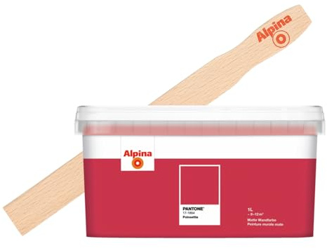 Alpina PANTONE Poinsettia – Wandfarbe – inkl. gratis Rührholz – 1 Liter