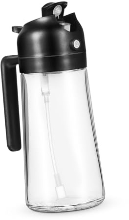 VANZACK Dispenser Olio da Cucina in Vetro Spruzzatore Ampio Angolo per Olio d Oliva e Vegetale Contenitore Robusto e Trasparente per Cottura Insalate e Forno