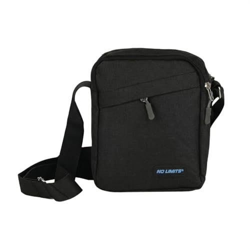 No Limits Herren-Umhängetasche, verstellbar, aus kratzfestem Stoff, sportliches Design, mehrere Taschen, für Reisen, Arbeit und Freizeit