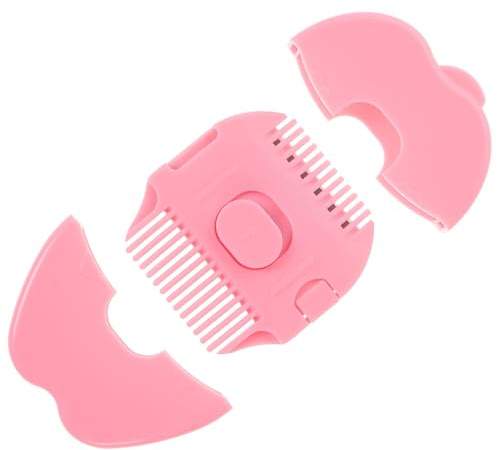 HOODANCOS Recortadora de Flequillo Manual y Uso Cómodo Diseño Adorable Peine de Plástico Rosa para Mujeres y Niñas para Salón y Hogar Seguro