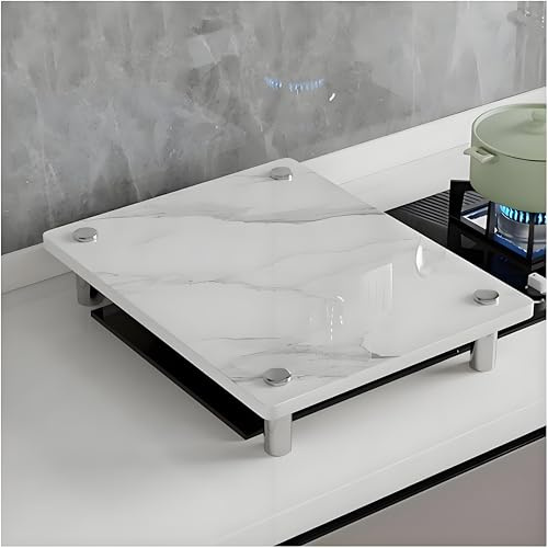 Stove Top Protector with Reinforced Stainless Steel Legs, Dual-Use Gas Range Cover & Induction Cooktop Stand, Non-Porous Stone Slab, Easy Clean, Supports Over 100 lbs