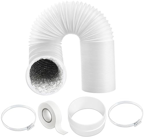 SPARES2GO Universal Air Con Vent Hose PVC Aluminium Foil Insulated Portable Air Conditioner Duct AC Outlet Pipe Extension Kit (6 x 6m)