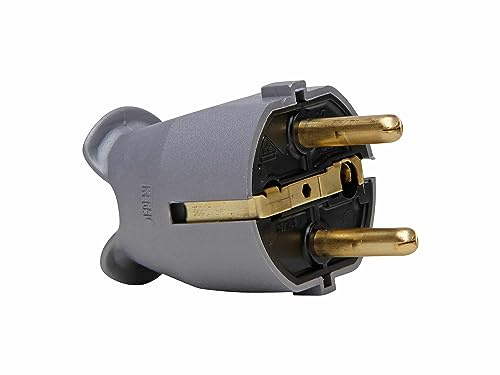 Kopp Schutzkontakt-Stecker, 1 Stück, Silber, 175720002