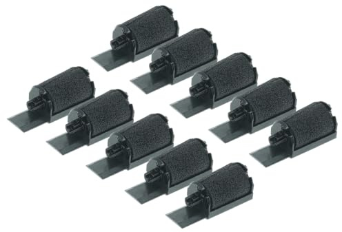 vhbw 10x Ink Roller Black compatible with Casio HR 150 TEC, HR 150 TER, HR 160 Cash Register, Calculator