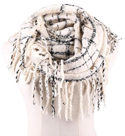 Chalier Infinity Scarf Neck Warmer, Fleece Lined Winter Scarves, I-Tassel
