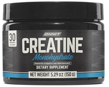 ONNIT Creatine Monohydrate Powder, IGEN(TM) Non-GMO Tested 5g Premium Creatine for Muscle Strength, Power and Lean Mass, Supports Brain Health, Brain Cellular Energy, Unflavored, 30 Servings, 5.29 oz
