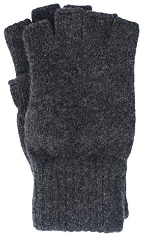 FosterNatur, Damen Fingerlose Wollhandschuhe, 100% Wolle extrafein